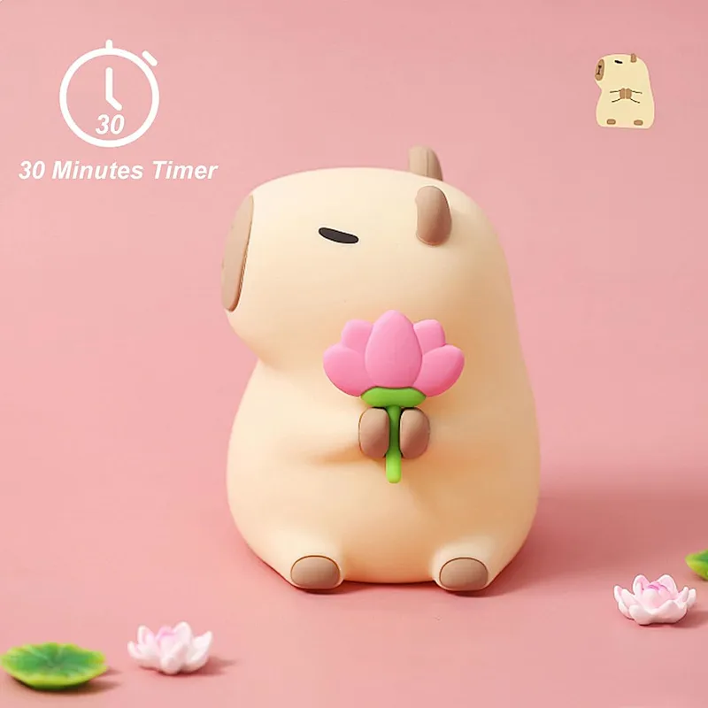 Cute Kapybara Bedside Table Lamps Children Baby Kids Room Decor Lights Led Smart Rechargeable Night Light for Home Decor