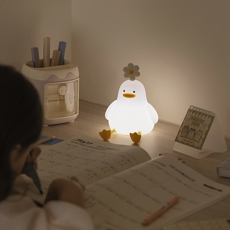 Duck Shape Cute Christmas Touch Lights with Legs Birthday Gifts Night Light for Kids Bedside Chick Night Lamp Baby