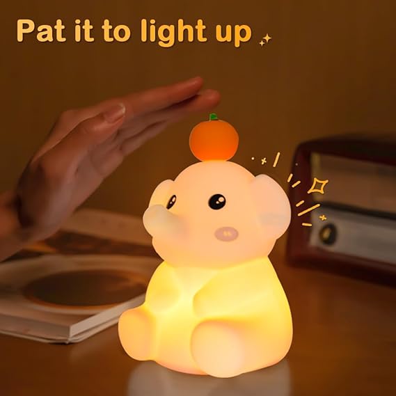 Cute Silicone Elephant Night Light for Kids Lamps With Tap Control Bedroom Decorative Led Night Lights for Kids Room Use