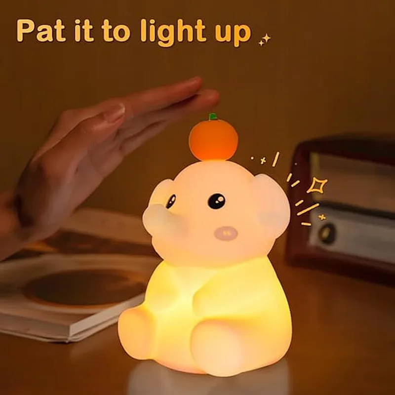 Cute Silicone Elephant Night Light for Kids Lamps With Tap Control Bedroom Decorative Led Night Lights for Kids Room Use