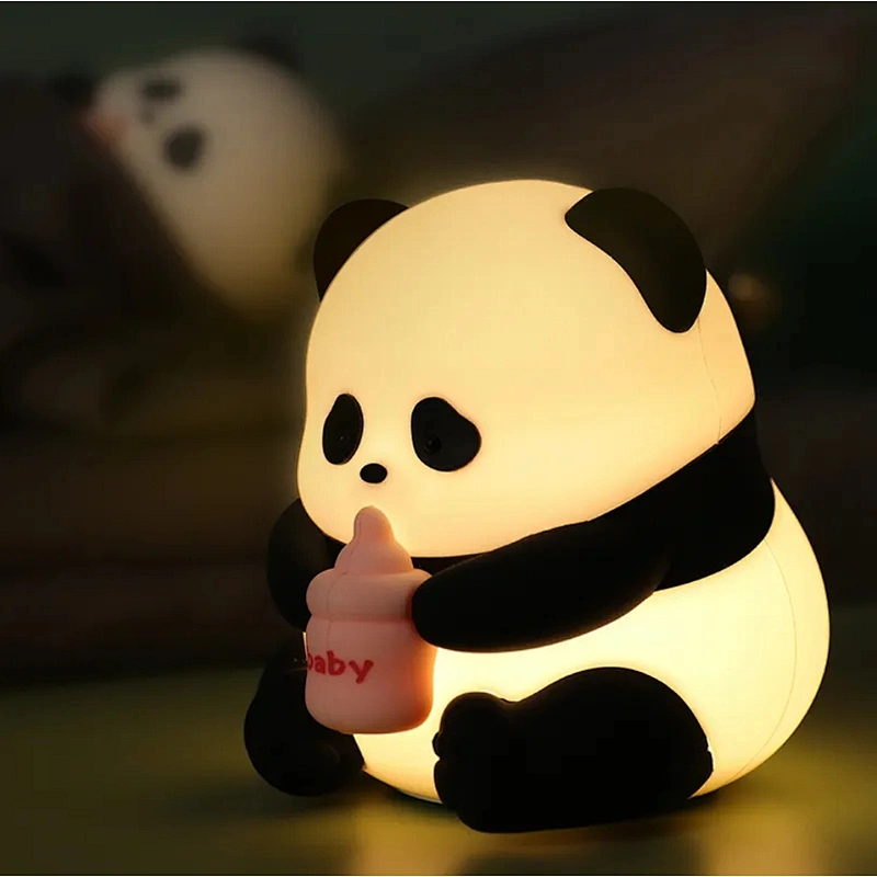 Floral Panda LED Night Light for Cozy and Fun Atmosphere Beside Lamp Touch Light