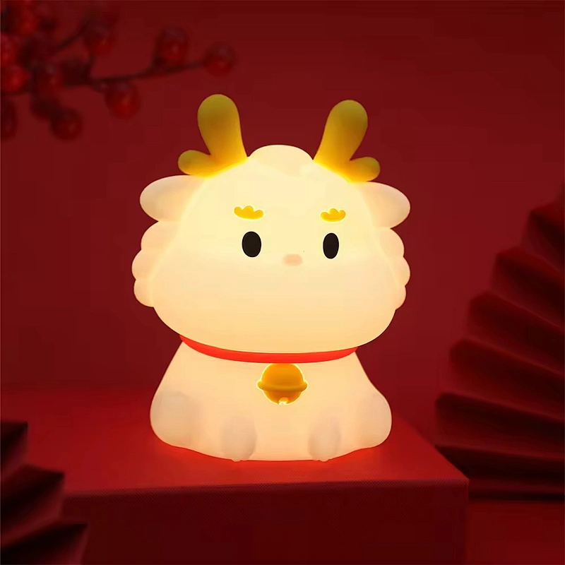 Voice Control Cute Dragon Colorful Bedside Kids Gift Bedside Home Room Decoration Children Pat Animal Night Light for Baby