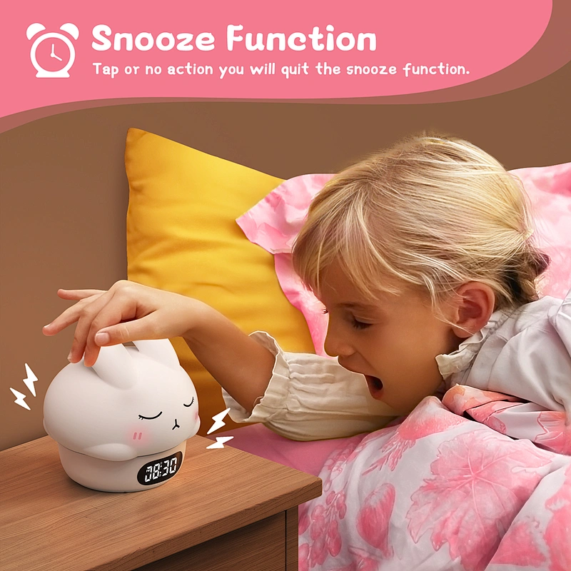 Cute Animal Rabbit Shape Night Lights Rechargeable Led Night Light with Charger Type-C Bedside Night Light for Kids Room