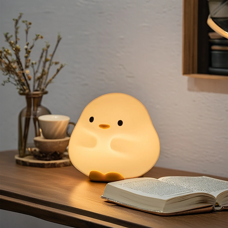 Cute Baby Squeezed Toys BPA-free Rechargeable Table Night Lamp for Bedroom Duck Night Light