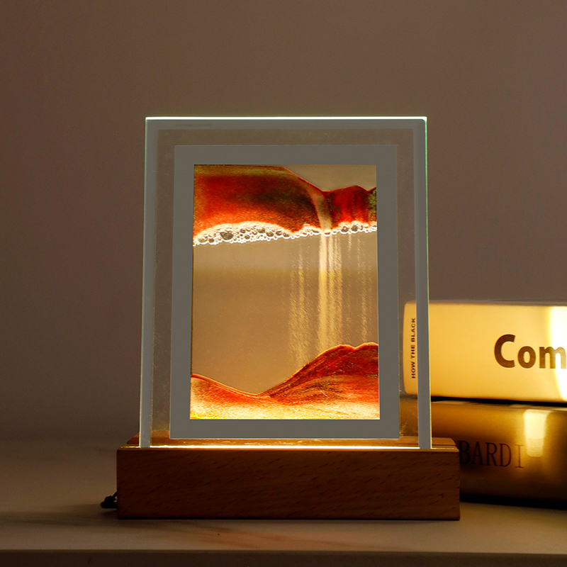 Unique Acrylic Wooden Lamp Led Lighting Bed Room Decoration Table Lamp Rechargeable Night Light Lamp for Home Decor