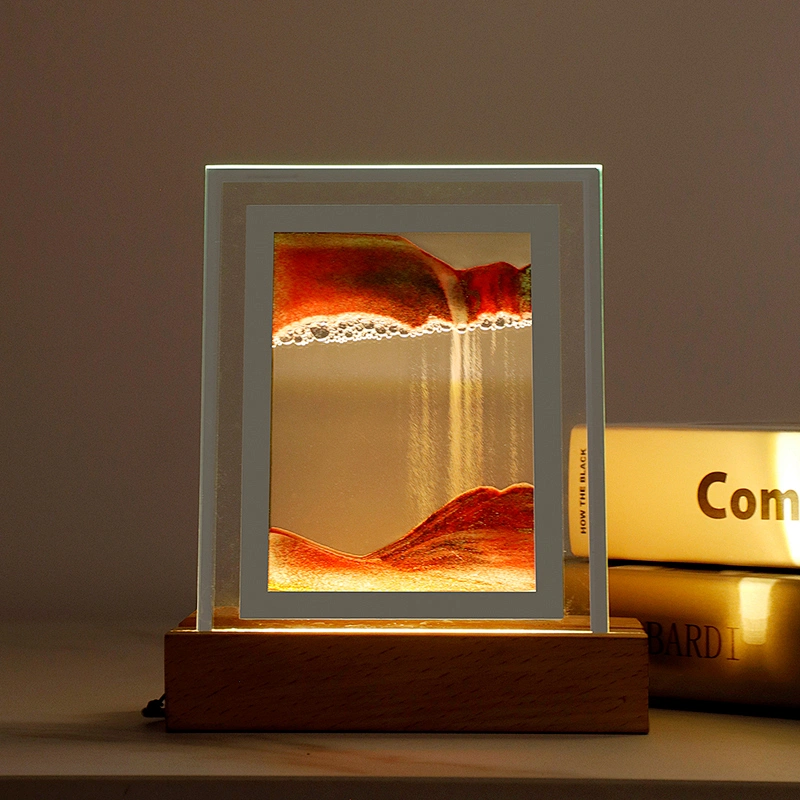 Unique Acrylic Wooden Lamp Led Lighting Bed Room Decoration Table Lamp Rechargeable Night Light Lamp for Home Decor