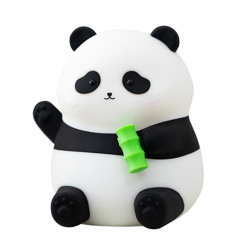 ICARER FAMILY Novelty Kids Gift Modern Panda LED Night Light Dimmable Silicone  Lamp for  Bedroom Rechargeable Animal Room Decor
