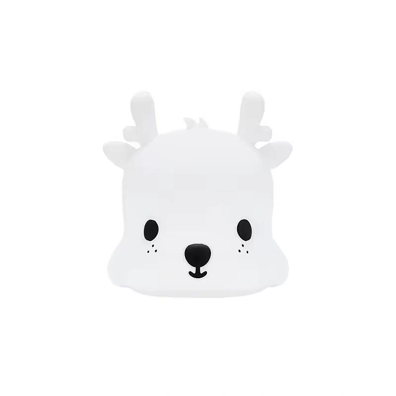 Christmas Modern LED Multicolor Silicone Deer Night Light Rechargeable Cute Mini Size Night Gifts for Baby Home Bedroom Decor