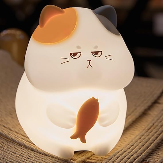 Hot Sale Cute Silicone Cat Lamp Night Light for Kids Mini USB Rechargeable Touch Sensor LED Night Light Bedroom