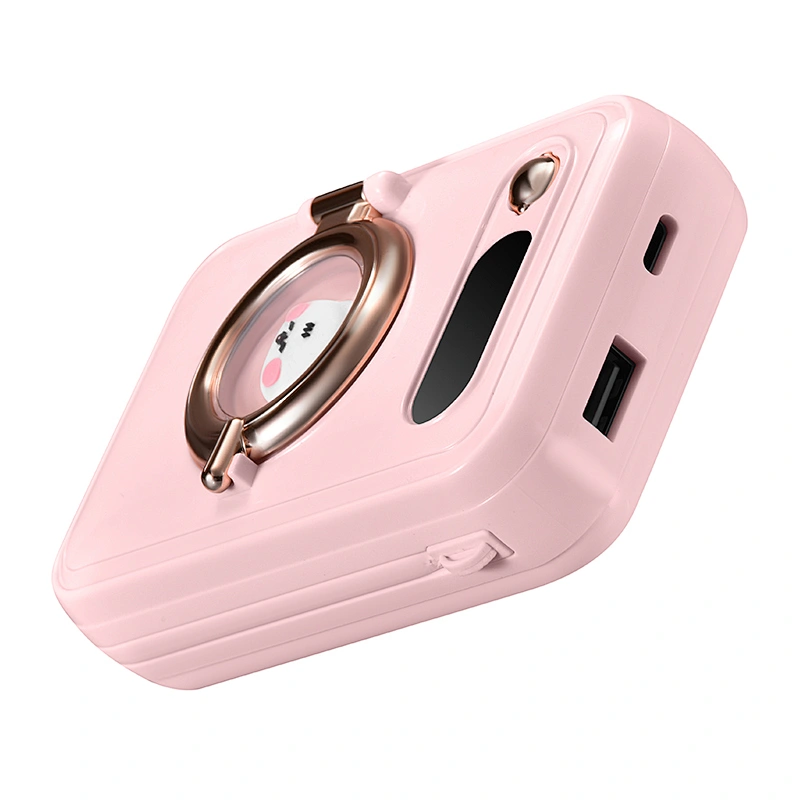 10000mAh Cute Portable Built-in Cables Rechargeable Power Banks Fast Charges Power Bank with Phone Stand