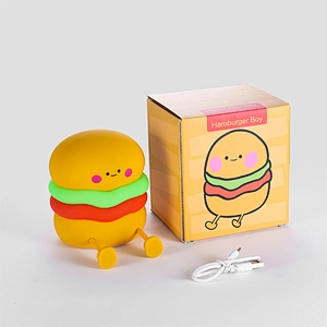 USB Charging Burger Silicone Night Light for Cozy Ambiance Children Night Light