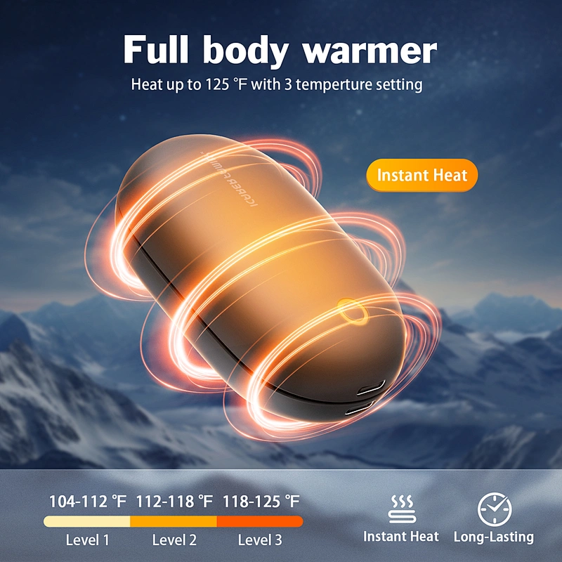 ICARER FAMILY Rechargeable 5000mAh Heat Packs Cute USB Reusable Portable Hot Magnetic Hand Warmers Power Banks