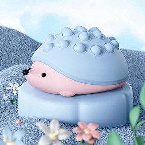 ICARER FAMILY Modern Mini Hedgehog LED Night Light Rechargeable USB Powered Bedroom Projector Silicone Material Touch Switch