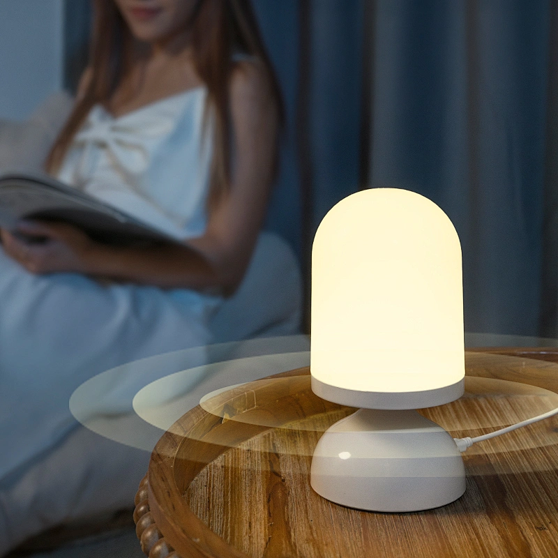LED Night Light Intelligent Voice Control Night Light  Mushroom Lamp Rechargeable ABS Material for Children's Bedroom Room