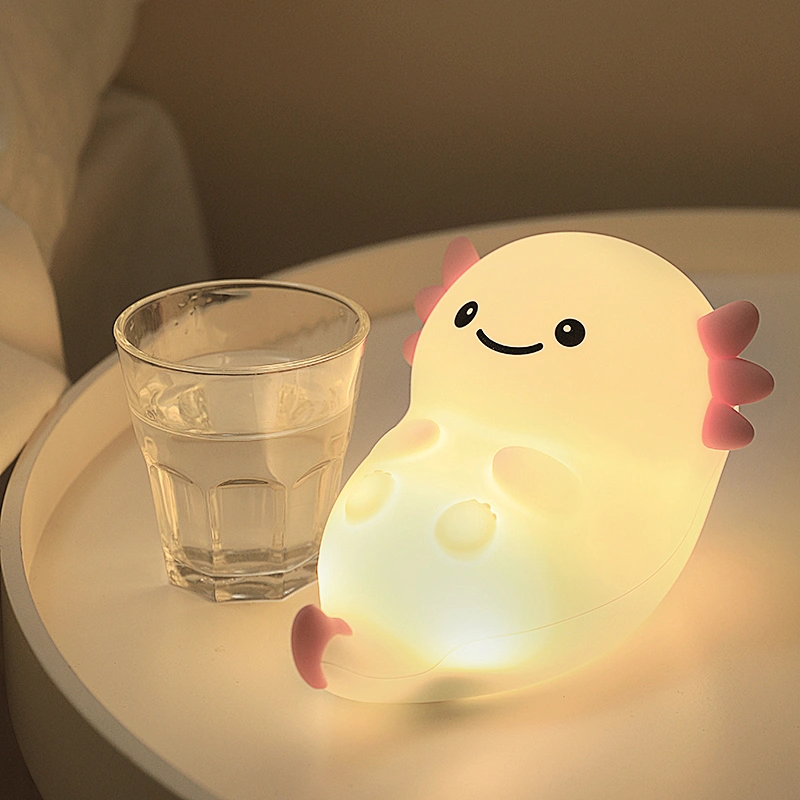 Modern Design Axolotl Baby Silicone Night Light Cute LED Warm White Colorful Night for Kids Bedroom Touch Control