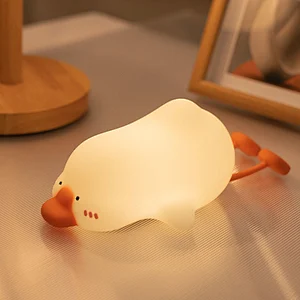 ICARER FAMILY Hot Selling Goose Pat Silicon Night Light Baby Kids Smart Silicone Night Light for Kids Room