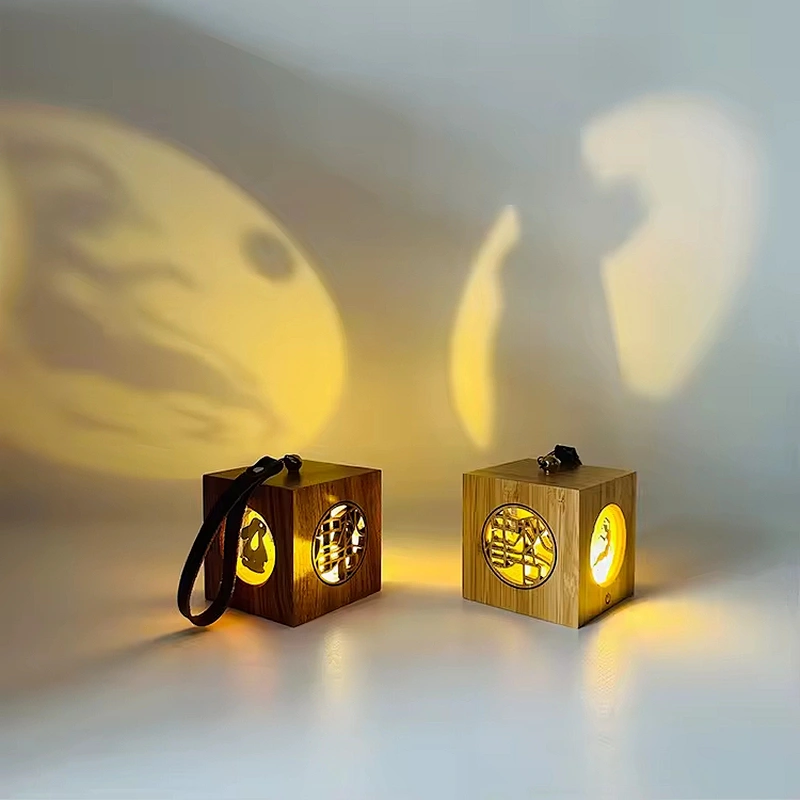 Unique Switch Led Rechargeable Battery Portable Wall Plug Hanging Kids Night Light Projector Lamp for Festival Decoration