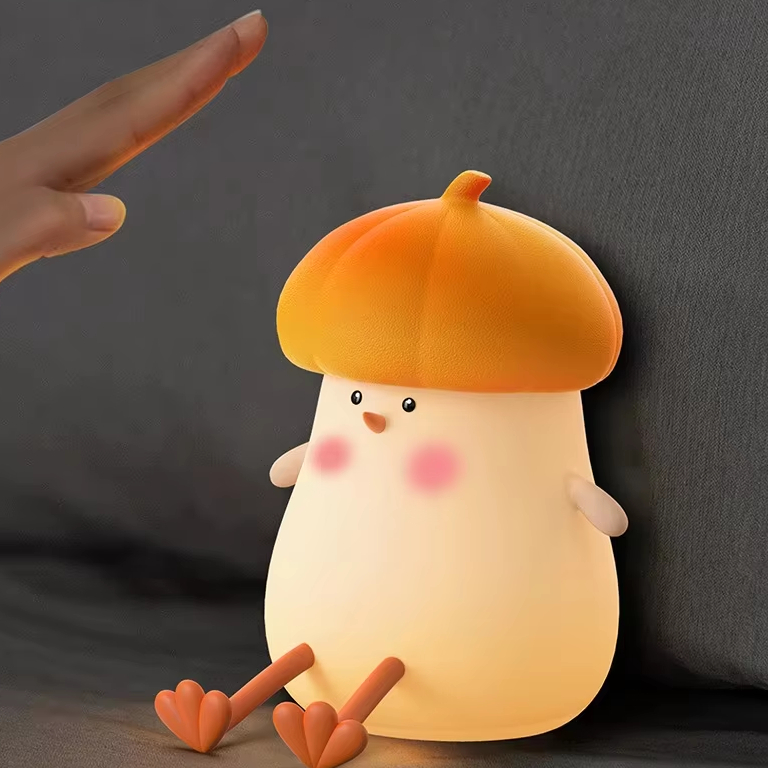 Modern Cute Mini LED Chicken Night Lamps Kids Rechargeable Silicone Touch Control Bedroom Lights 5V Warm Switch Touch Options