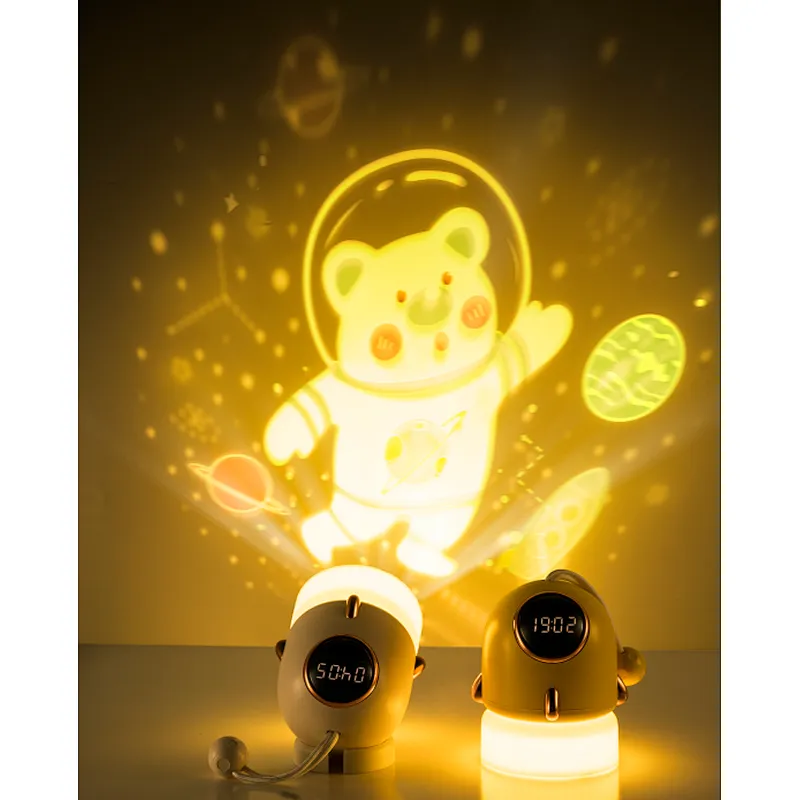 Cute Kids Gift Outdoor Cordless Led Table Lamp USB Rechargeable Smart Projector Night Light Lamp for Bedroom Home Decor