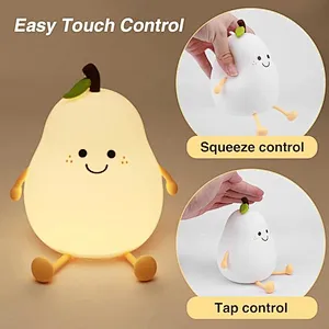 Bedroom Bedside Pear Lamp Gift USB Living Room Companion Sleep Light Touch USB Led Night Light for Children
