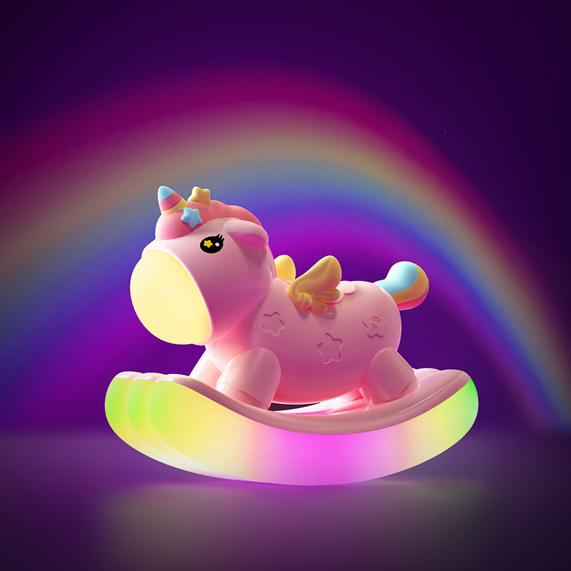 ICARER FAMILY Rechargeable LED Night Cute Cartoon Unicorn Bedside Lamp Bedroom Colorful Atmosphere Lamp Cross-Border Gift Room