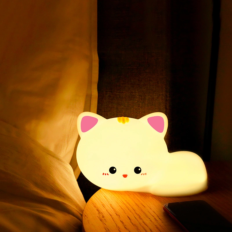 Cute Animal Cat Room Table Decor Lights and Lamp Cartoon Kids Room Rechargeable Led Lighting Lamp for Baby Children Home Decor