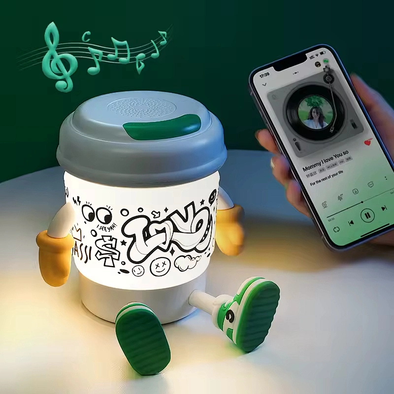 Creative Lighting Desk Light Bed Room Decoration Table Lamp Cup with Legs Phone Holds Bedside Cute Night Light for Children
