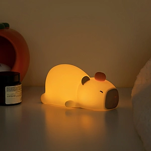Cute Capybara Kids Toys Tap Dimmable Led Room Decor Table Lamp Lights Led Rechargeable Silicone Night Light for Baby Children