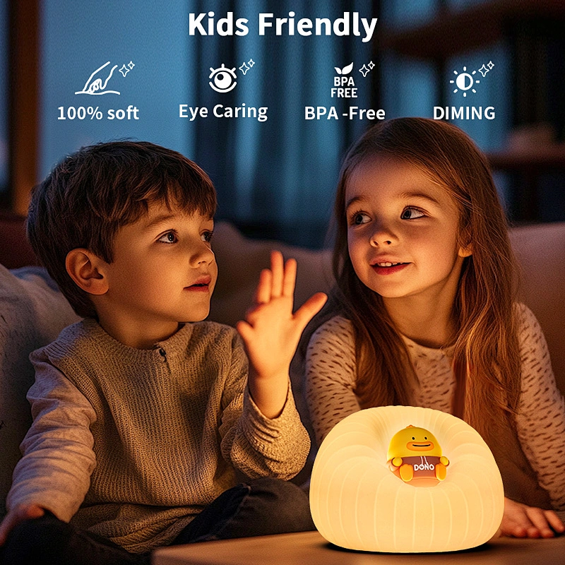 ICARER FAMILY Rechargeable LED Night Light Silicone Sofa-Shaped Night Light for Kids Long-lasting 1200mAh Battery for Room Use