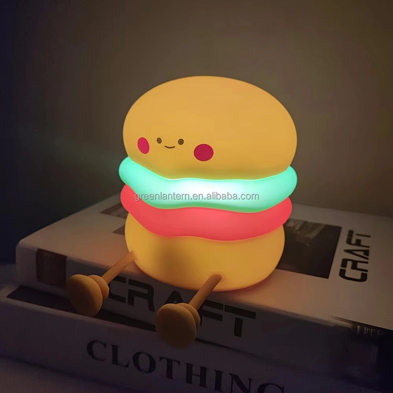 Creative Burger Baby Night Light LED Lamp Rechargeable Soft Glow for Kids Children Night Light