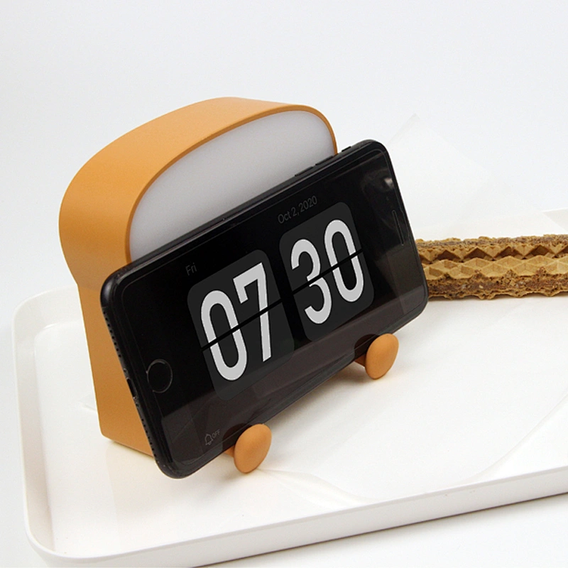 Warm White Bread Night Light for Bedroom Rechargeable Cute Lamps Silicone Material Projecting Features Home Hotel Use