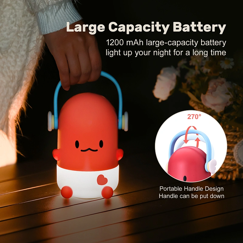 ICARER FAMILY Rechargeable LED Night Light Cute Modern Mini ABS Animals Lamp for Kids Touch-controlled Duck Shape for Bedroom