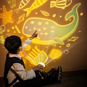 Smart Night Light USB Mini Handheld LED Projector Modern Design Portable Luminous Clock Display Night Light for Room Use