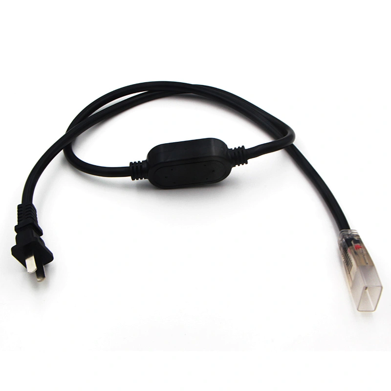 AC Power cord with EU PSE CEE UK UL Plug Rectifier for AC LED Strip Light with male female connector 1.5M rubber cable
