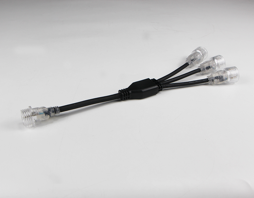 Y-Shape Connector Custom-Made 1 Male and 3 Females IP65 waterproof Cable Splitter for LED Strip