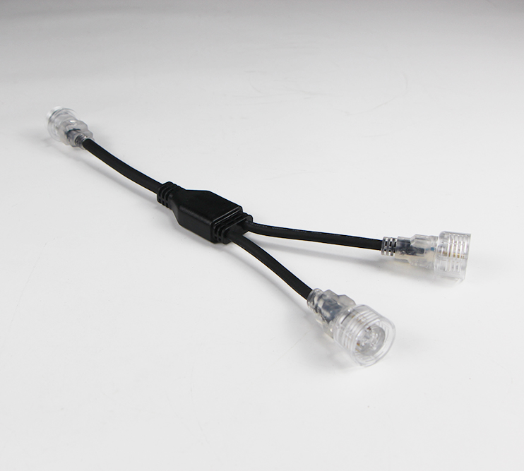 Y-Type Connector Custom-Made 1 Male and 2 Females IP65 waterproof Cable Splitter for LED Strip