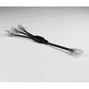 Y-Shape Connector Custom-Made 1 Male and 3 Females IP65 waterproof Cable Splitter for LED Strip