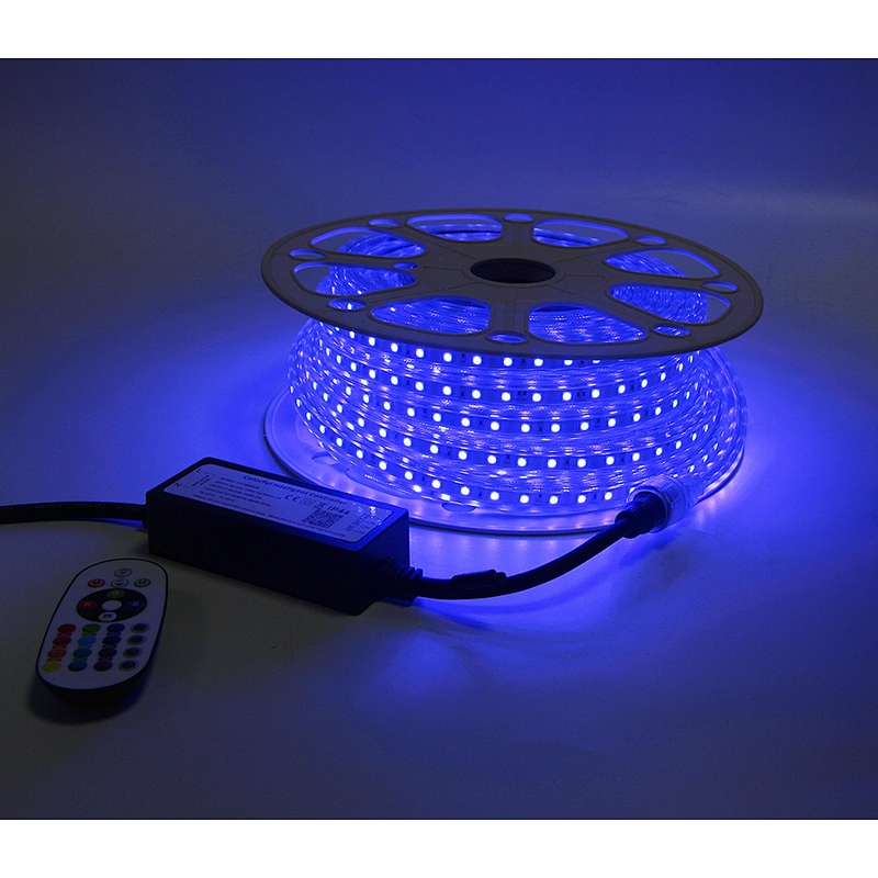 25M Roll AC RGB Strip Light SMD5050 RGB Colorful Change  Smart APP or IR Remote Control Waterproof Outdoor Home Room Decor Flexible Strip Light