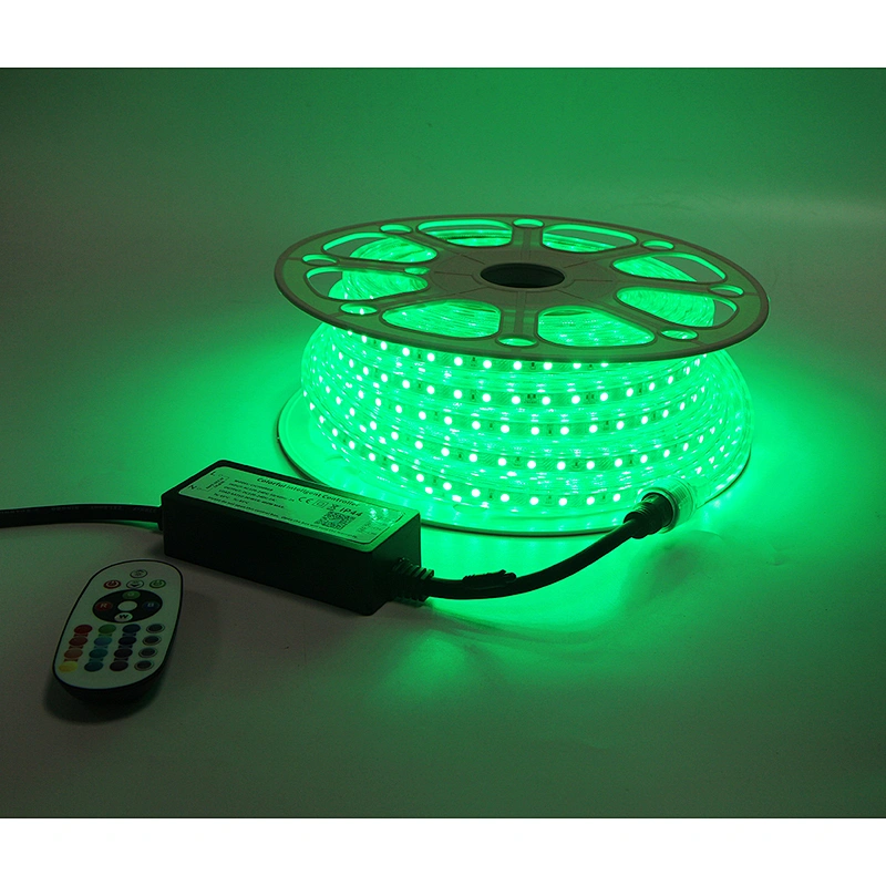 25M Roll AC RGB Strip Light SMD5050 RGB Colorful Change  Smart APP or IR Remote Control Waterproof Outdoor Home Room Decor Flexible Strip Light