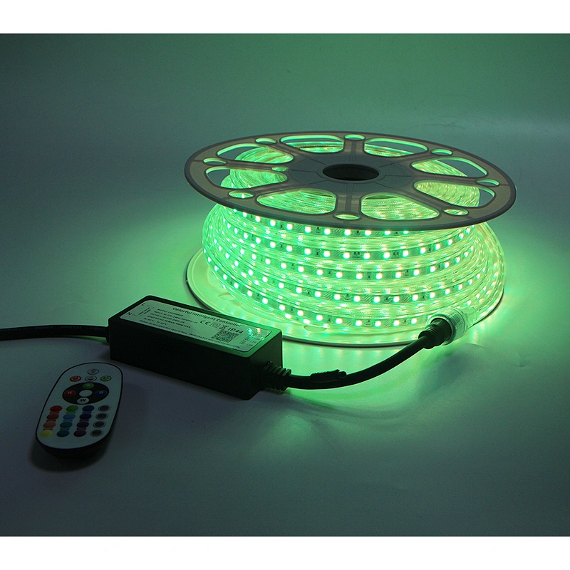 25M Roll AC RGB Strip Light SMD5050 RGB Colorful Change  Smart APP or IR Remote Control Waterproof Outdoor Home Room Decor Flexible Strip Light