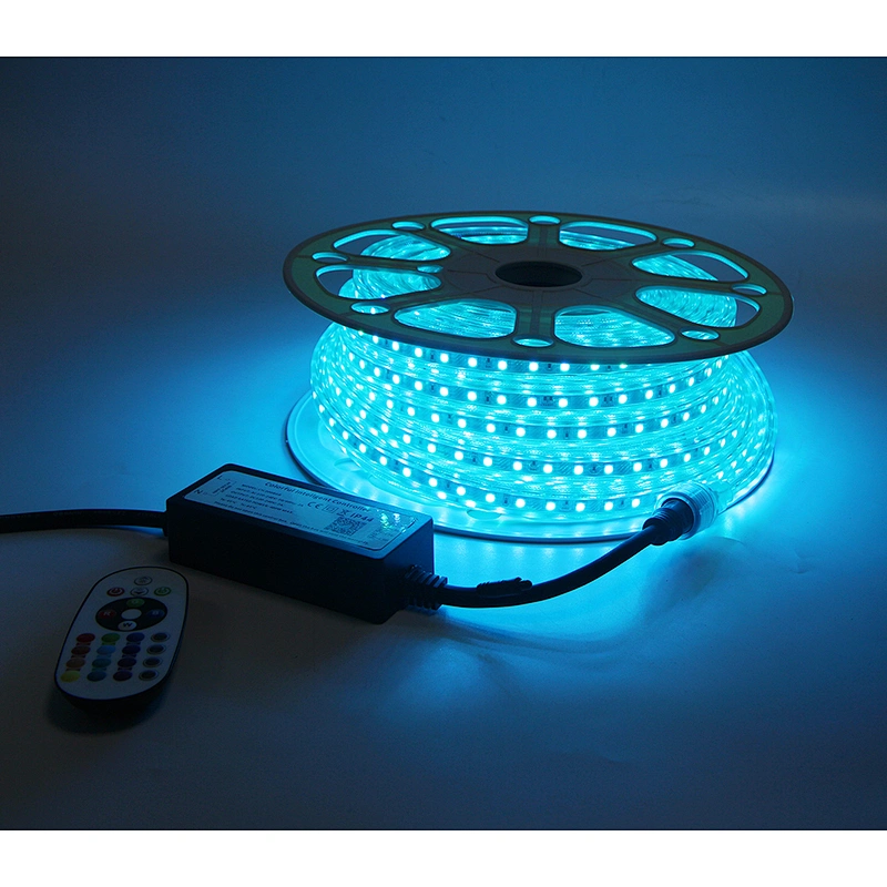 25M Roll AC RGB Strip Light SMD5050 RGB Colorful Change  Smart APP or IR Remote Control Waterproof Outdoor Home Room Decor Flexible Strip Light