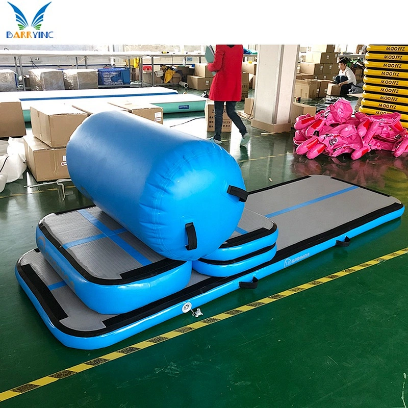 Factory drop stitch fabric sport inflatable air roller barrel , air track set for gymnastics