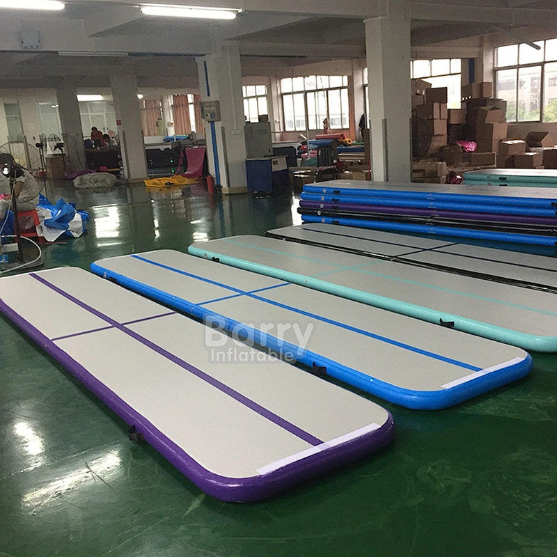 Small Home Use Gymnastic Training Inflatable Jumping Mat Mint Green 5m Air Floor Track For Gym