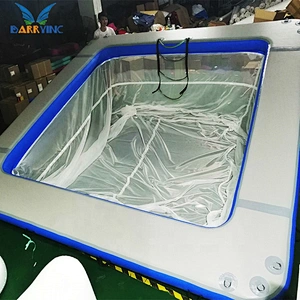 Barry Factory Price Double Layer DWF Drop Stitch Inflatable Ocean Pool With Netting Enclosure For Protect Swimming