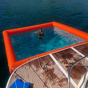 Foldable Inflatable Yacht Floating Ocean Sea Floating Swimming Pool with Anti Jellyfish Net