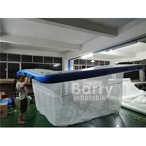 Barry Factory Price Double Layer DWF Drop Stitch Inflatable Ocean Pool With Netting Enclosure For Protect Swimming