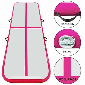 Support OEM&ODM Factory Gymnastics Airtrack Tumbling Inflatable Pink Air Track for Home Used
