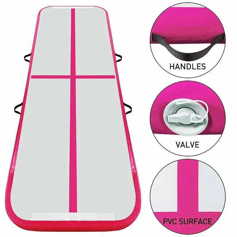 Support OEM&ODM Factory Gymnastics Airtrack Tumbling Inflatable Pink Air Track for Home Used