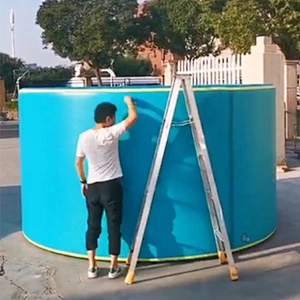 New Soft Environmental Double Wall Fabric Material Inflatable Pool for kids swimming