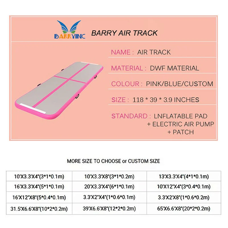 Guangzhou Manufacturer Gym Tumble Airtrack Inflatable Gymnastics Air Track Australia For Sale